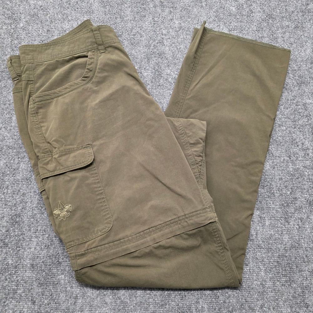 Boy Scouts of America Mens Switchback Pants 34 Olive Green Convertible Cargo BSA
